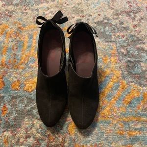 Black Suede Bootie Heels